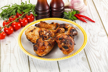 Hot and tasty chicken drumstick barbecue
