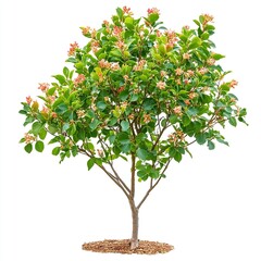 rose myrtle plant on white background. plant is isolated,generative ai