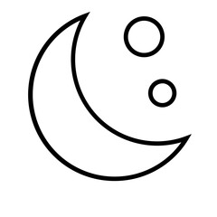 Moon and Stars Outline Icon - Minimal Night Symbol