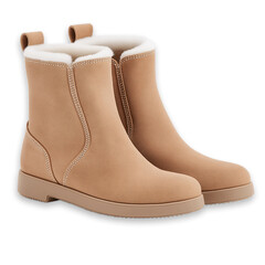 Tan Suede Winter Boots with Fur Lining Stylish and Comfortable Footwear
