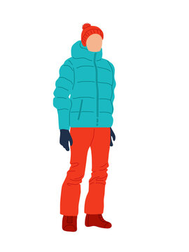 person in winter clothes standing clip art preview
