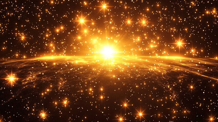 A scenic background of space with stars