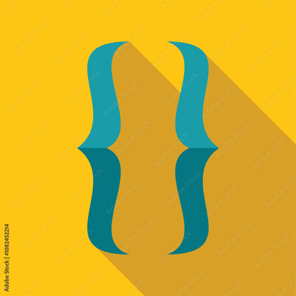 Poster curly brackets icon representing coding, programming, and software development, displayed on a vibra