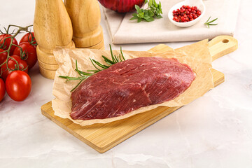 Raw beef meat uncocked steak