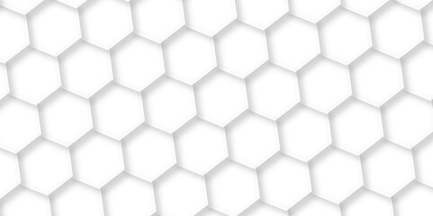 Naklejka premium Abstract background white, gray hexagon with seamless geometric pattern texture design. futuristic geometry pattern honeycomb mosaic texture design. hexagon grid minimalist mesh cell texture design.