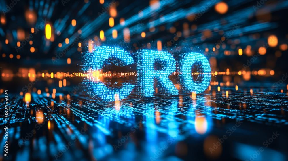Poster digital binary matrix forming cro for conversion rate optimization concept