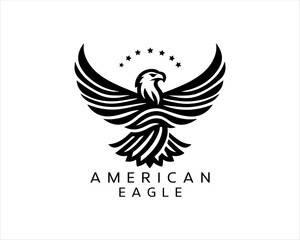 Obraz premium American Eagle logo design icon symbol vector illustration.