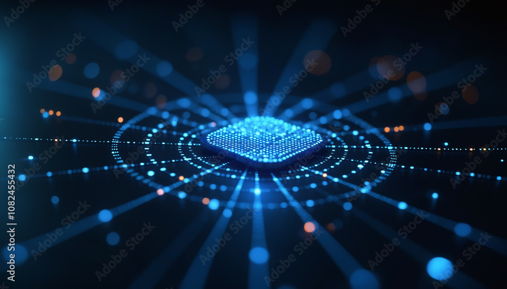 Poster network mesh icon with global connectivity: a network mesh icon representing global connectivity, da