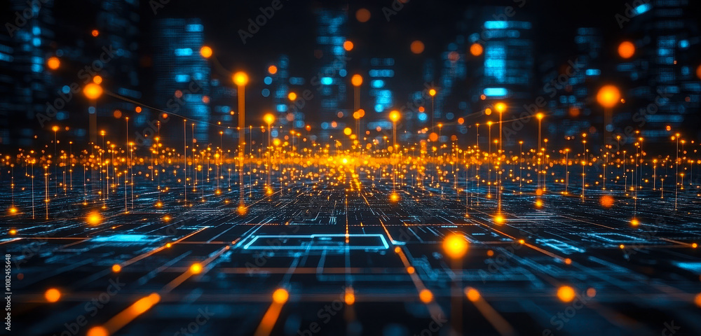 Poster digital data network with ai and big data for business intelligence solutions