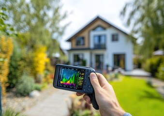  Energy-Efficient Home with Thermographic Analysis and Lush Garden, Sustainable Design Concept