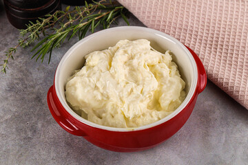 Italian soft young cheese stracciatella
