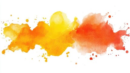 artistic splash of orange and yellow watercolor blending fluidly, creating a vibrant abstract background that evokes warmth and creativity, perfect for artistic projects