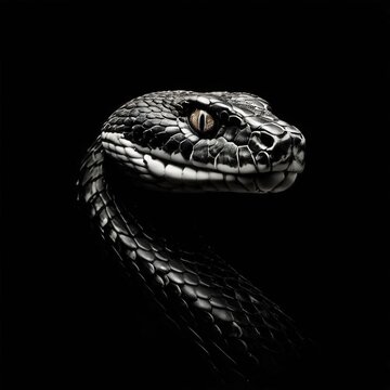 the AI Image Generator, Black and white image of a snake, suitable
