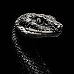 Fototapeta premium the AI Image Generator, Black and white image of a snake, suitable