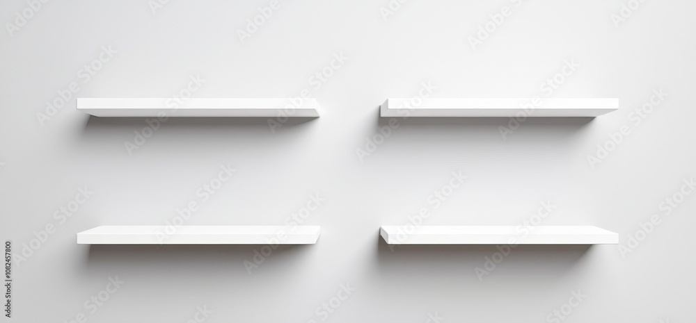 Aufkleber mockup of empty supermarket shelf with racks. illustration of realistic 3d bookcase stand from vario
