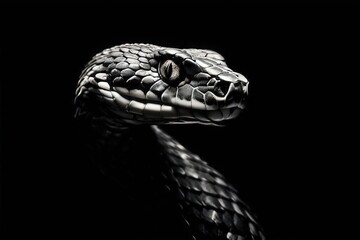 Fototapeta premium the AI Image Generator, Black and white image of a snake, suitable