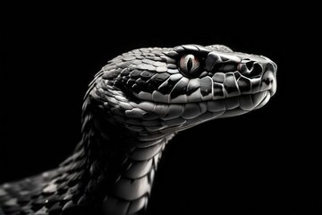 Fototapeta premium the AI Image Generator, Black and white image of a snake, suitable