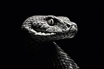 Fototapeta premium the AI Image Generator, Black and white image of a snake, suitable
