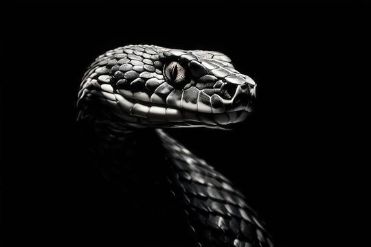 the AI Image Generator, Black and white image of a snake, suitable