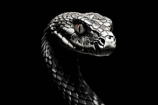 the AI Image Generator, Black and white image of a snake, suitable