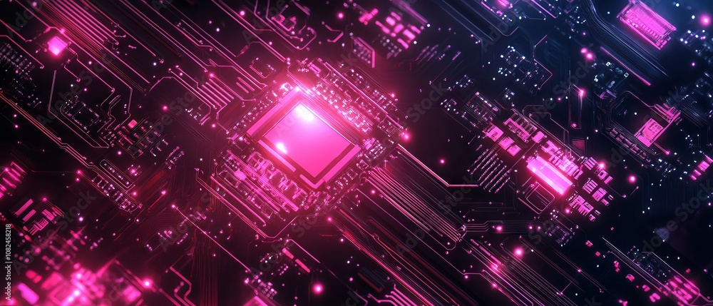 Poster abstract futuristic electronic circuit technology background 2d digital illustration with modern hig