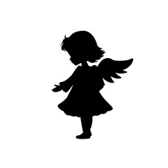 silhouette of an angel - vector illustration