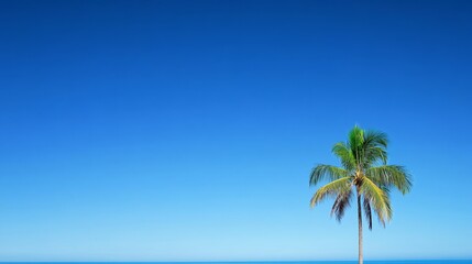 coconut palm tree with blue sky background