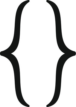 Simple curly brackets icon symbolizing programming, coding, and software development