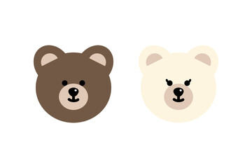 Teddy bear head icon. Flat cartoon character vector design isolated illustration.