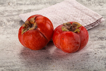 Sweet fresh ripe persimmon fruit
