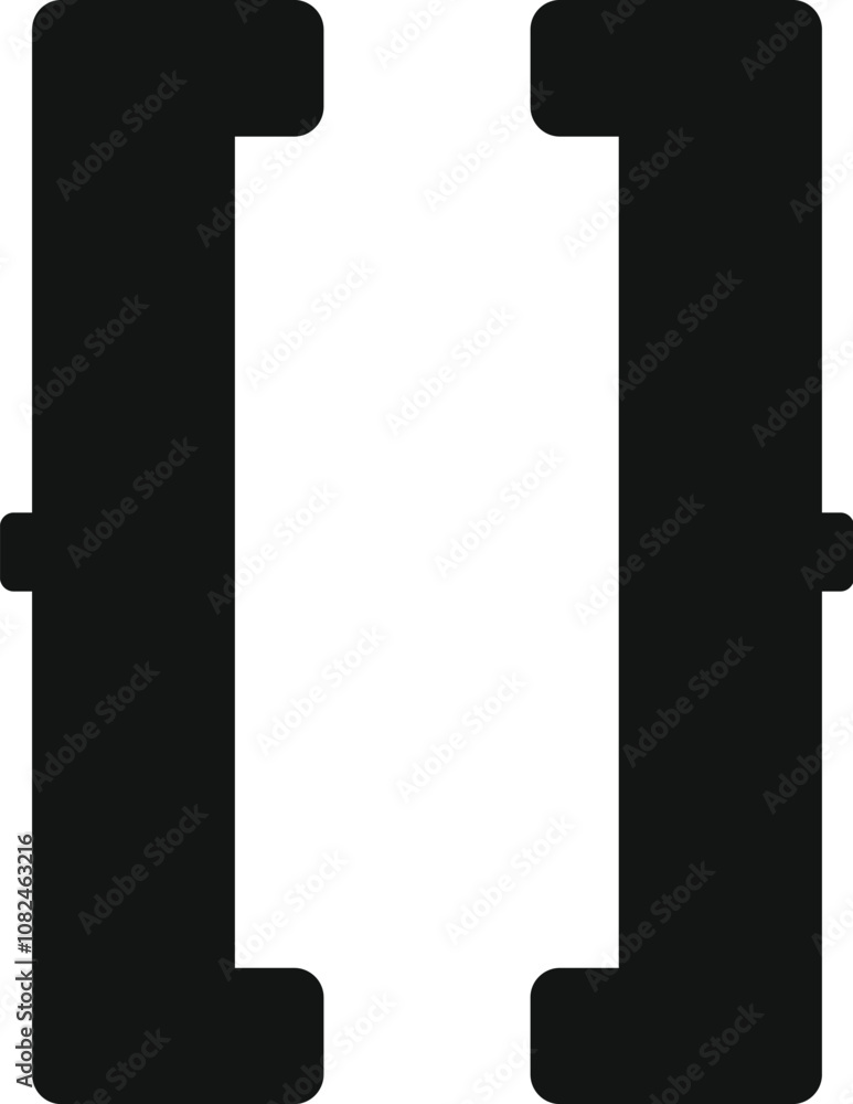 Poster simple black square brackets icon symbolizing coding, programming, and software development