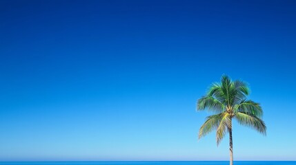 Fototapeta premium coconut palm tree with blue sky background