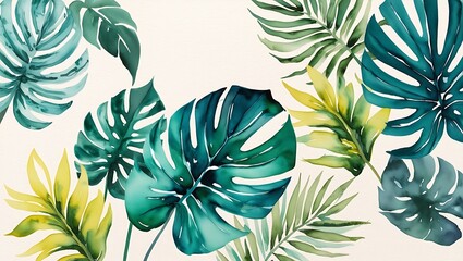 Tropical Leaf Watercolor Illustration