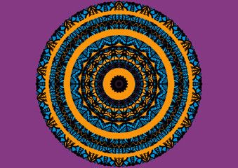 Circle Mandala line art,retro pattern striped.