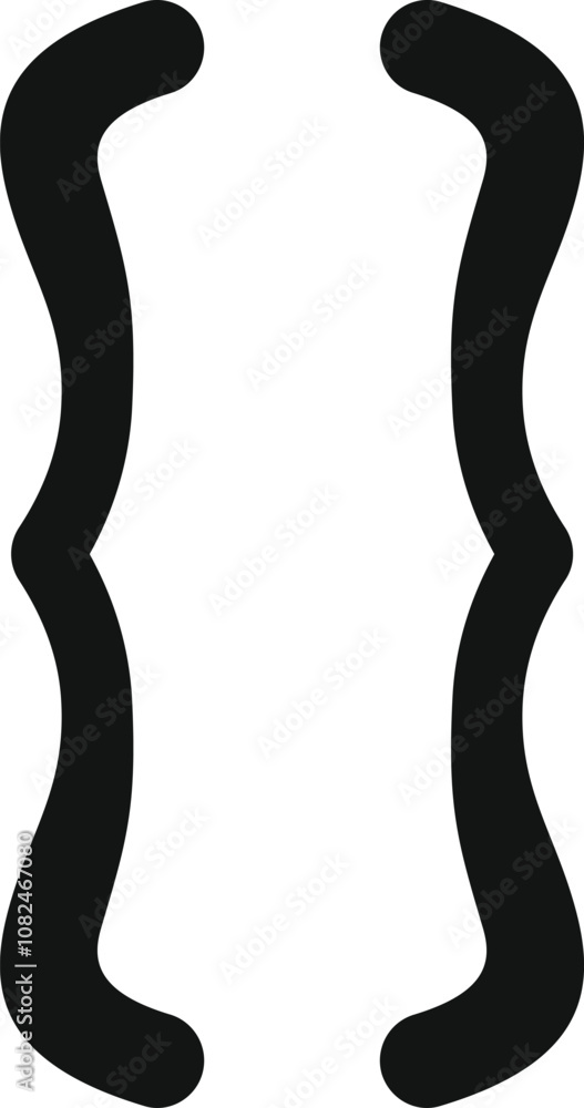 Poster simple curly brackets icon signifying a code block in a programming language, isolated on a white ba