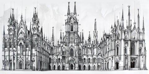 Fototapeta premium An architectural drawing of an elegant Art building