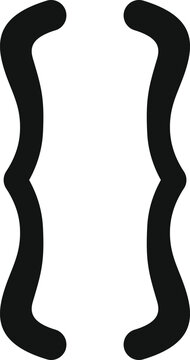 Simple curly brackets icon signifying a code block in a programming language, isolated on a white background