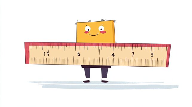 cute ruler character holding measurement scale clip art preview