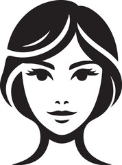Woman face icon silhouette vector art illustration
