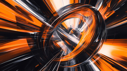 Vibrant futuristic abstract background featuring dynamic brown, orange, and black light trails, radiating energy and modern sophistication. Futurity. Illustration