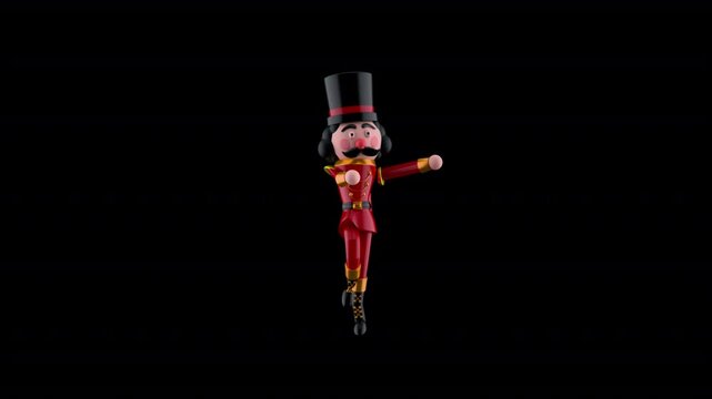 Christmas Nutcracker Dance 9, Animation.Full HD 1920&times;1080. Alpha Transparent.