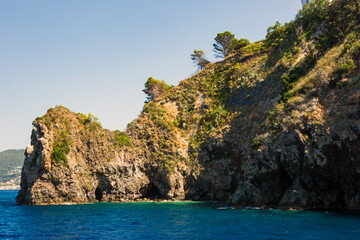 Località di Lacco Ameno nell'isola di Ischia. Una piccola isola sulla costa in provincia di Napoli