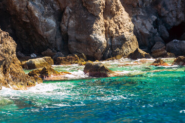 Località di Lacco Ameno nell'isola di Ischia. Una piccola isola sulla costa in provincia di Napoli