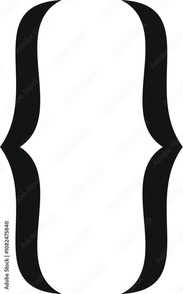 Poster black curly brackets framing a code block, essential for structuring and organizing code in various 