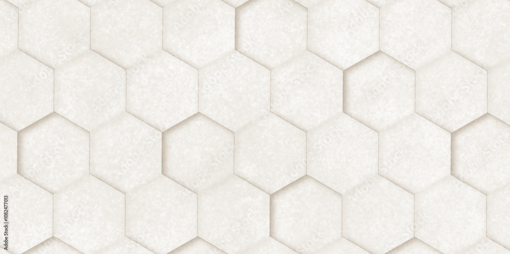 Poster abstract background hexagon pattern with grunge wall effect light brown texture. futuristic geometry