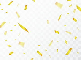 Celebration background with golden confetti vector illustration.