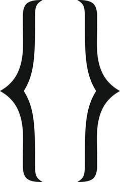 Simple curly brackets icon symbolizing a code block in programming languages, isolated on white