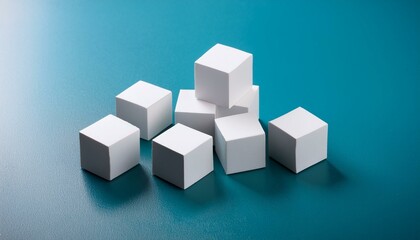 white cubes on solid background.