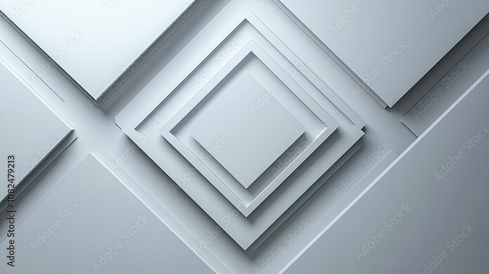 Poster abstract geometric pattern of intersecting white planes