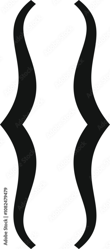 Poster simple black curly brackets icon isolated on white background, often used in programming and mathema